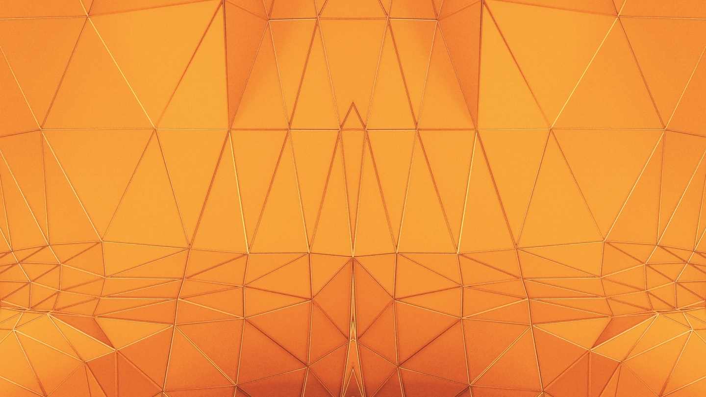 【4K时尚背景】橘色三角几何图形金边3D
