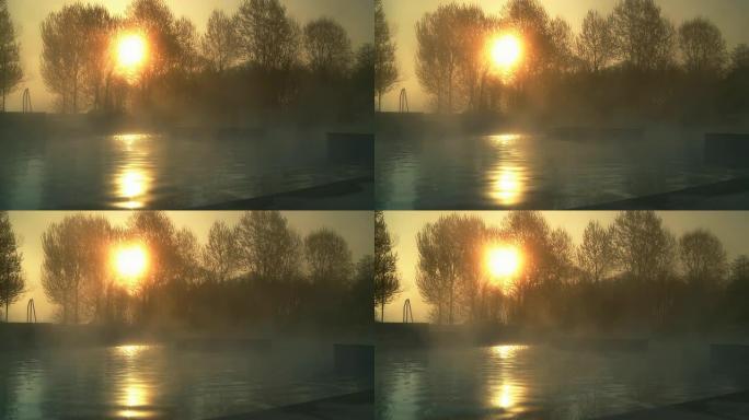 HD：日落时的热水
