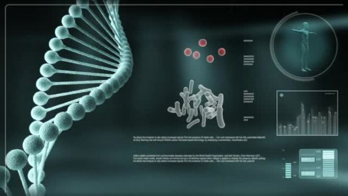 计算机屏幕上的动画DNA链。