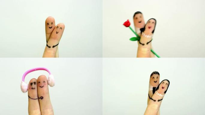 幸福手指情侣概念宣传片广告创意素材求婚恋