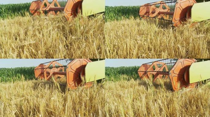 HD慢速运动：联合收割机收割小麦