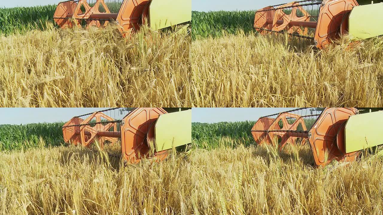 HD慢速运动：联合收割机收割小麦