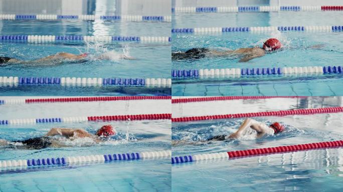 水中的运动员视频素材水中跳跃升格慢动作