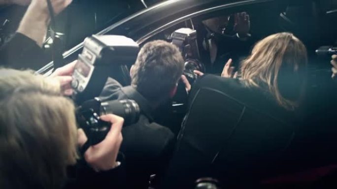 红地毯上的演员记者拍摄背影记者采访
