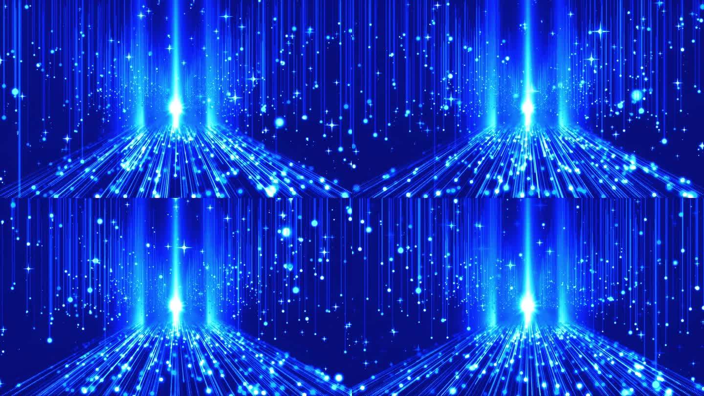 蓝色梦幻粒子隧道背景（红紫蓝三版之一）