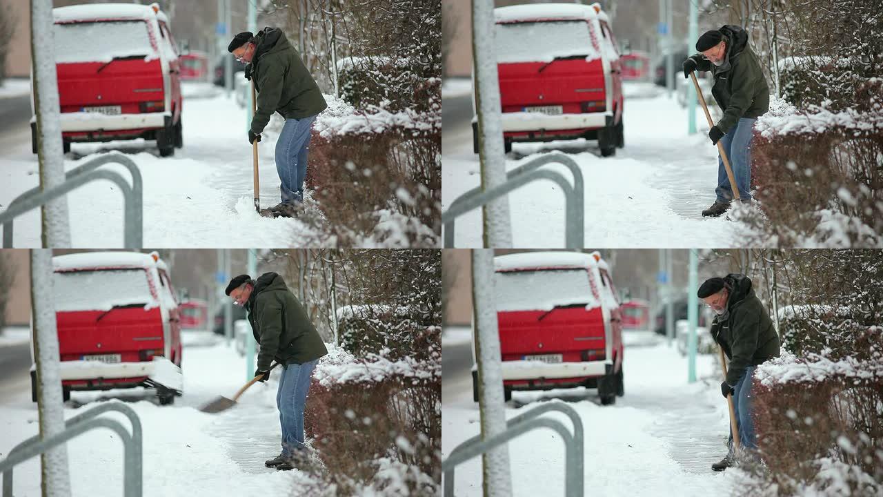 铲雪男子铲雪男子