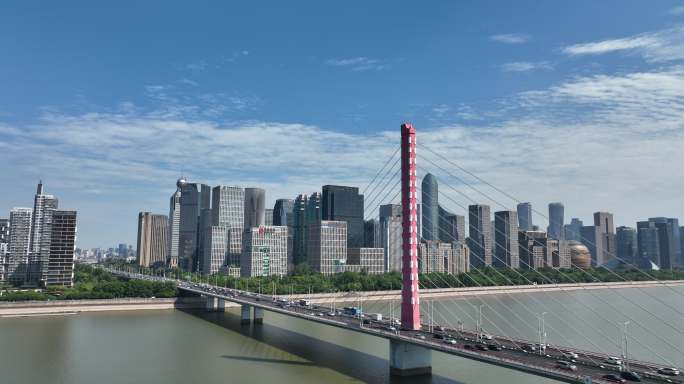 大气4K杭州三桥航拍桥