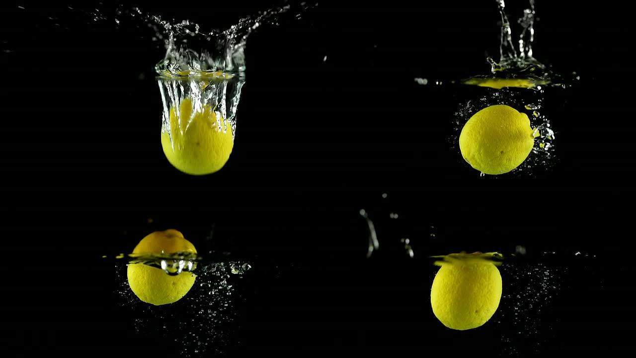 慢动作：飞溅的柠檬