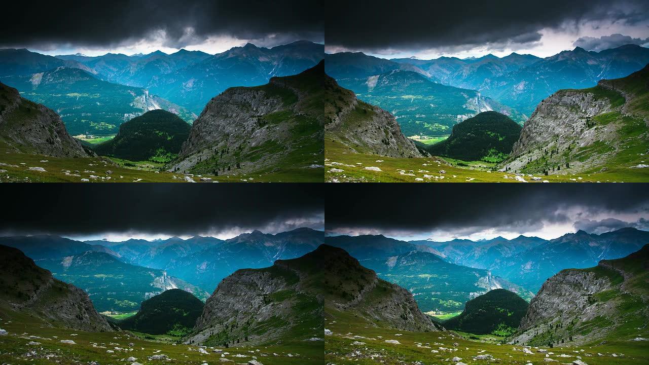 时间跨度：山脉高山峰水墨山脉