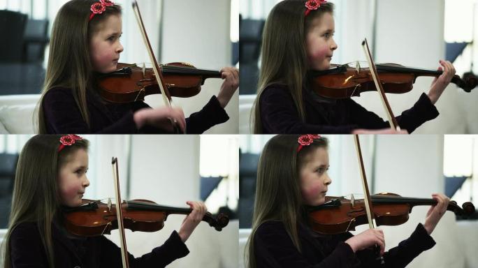 孩子拉小提琴外国小女孩拉小提琴