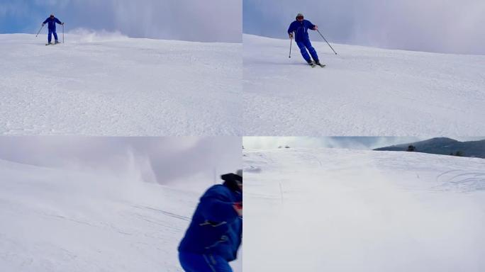 潘曼滑雪下坡雪场极限运动大雪