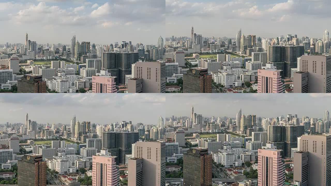 曼谷天际线公司大楼，向下倾斜