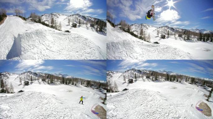 滑雪运动员表演技巧