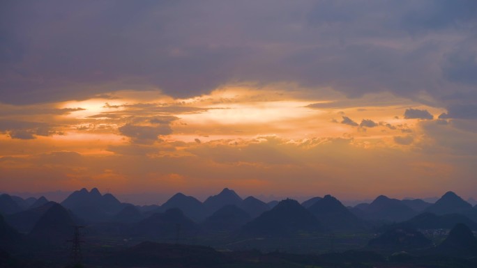 云延时黄昏云层变化时间流逝天气变化大气层