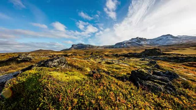 冰岛滚动景观上的T/L 8k云景