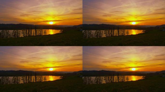 日落时的DS美丽湖