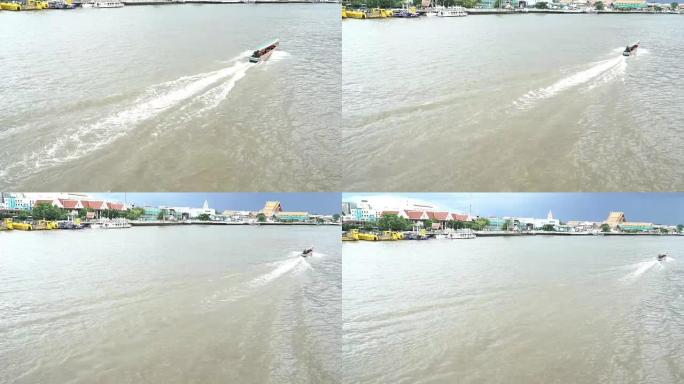 泰国曼谷jaopraya河的长尾船。