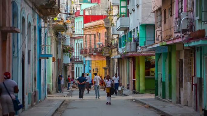古巴哈瓦那哈瓦那哈瓦那市中心的街道。