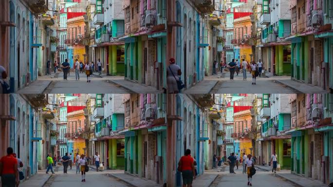 古巴哈瓦那哈瓦那哈瓦那市中心的街道。