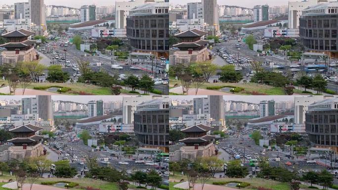 延时: 韩国首尔Heunginjimun东大门的行人
