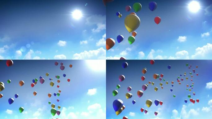 气球气球太阳蓝天白云