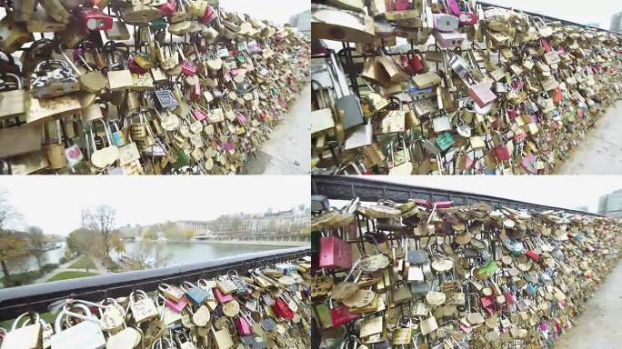 艺术桥上有情侣名字的挂锁