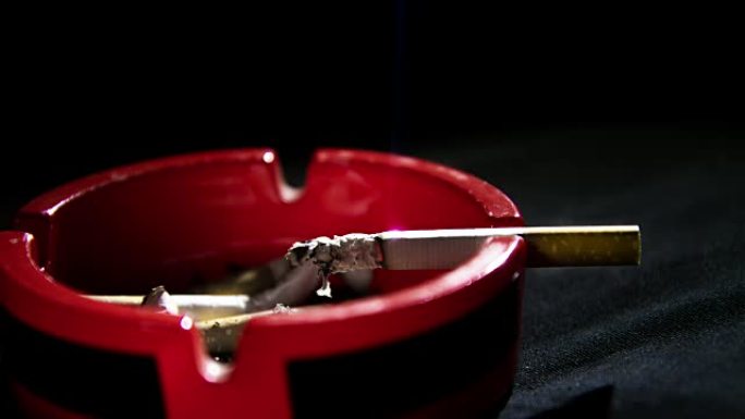 烟灰缸中的T/L香烟燃烧