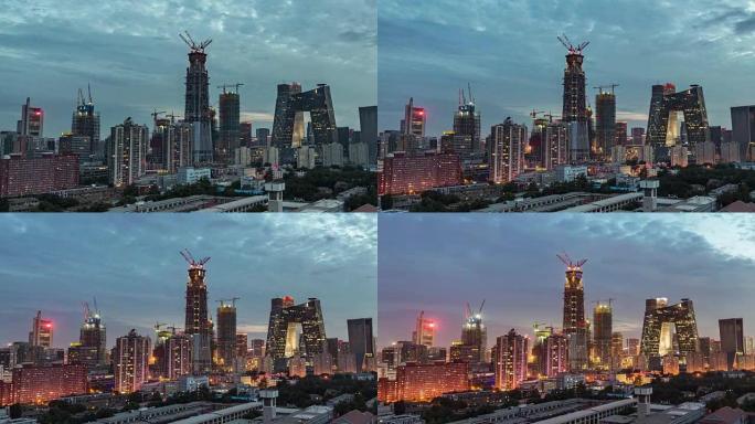 延时-北京中央商务区，昼夜转换 (Zoom)