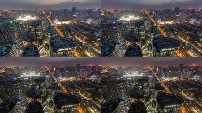 延时 -- 北京CBD、三里屯SOHO夜间鸟瞰图 (WS RL Pan)