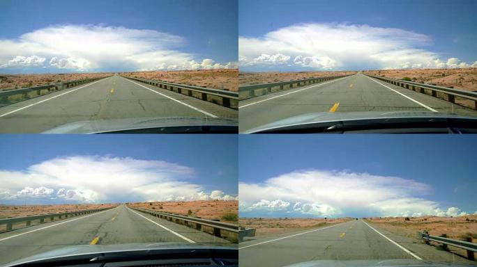 穿越沙漠的视点自然景观道路景观高速公路