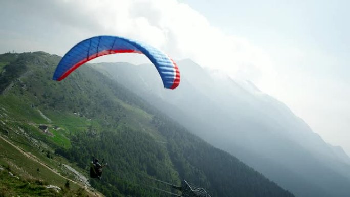 滑翔伞滑翔伞运动视频素材山顶飞行