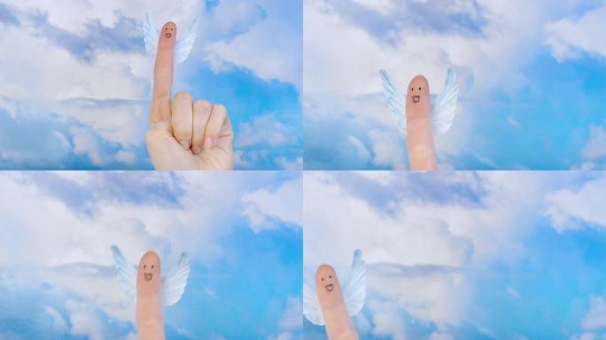 飞行天使，手指概念