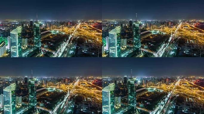 夜间/北京路口的T/L WS鸟瞰图