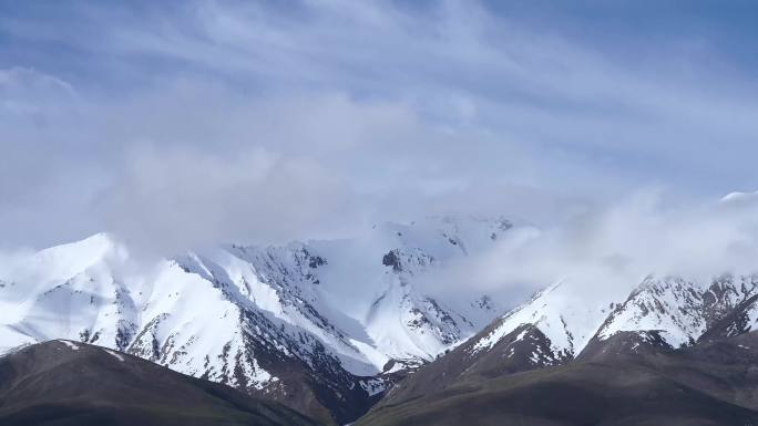 自然风景昆仑山雪山延时4K