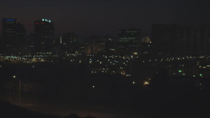夜晚的城市镜头分辨率清晰度变换