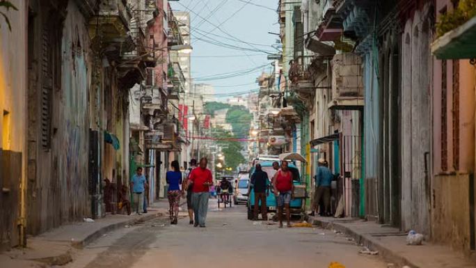 古巴哈瓦那的典型街景。