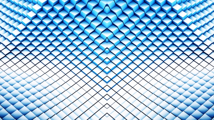 【4K时尚背景】白蓝方块矩阵几何炫酷空间