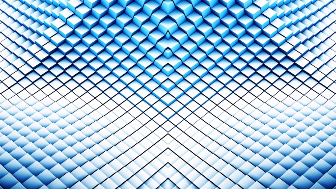 【4K时尚背景】白蓝方块矩阵几何炫酷空间