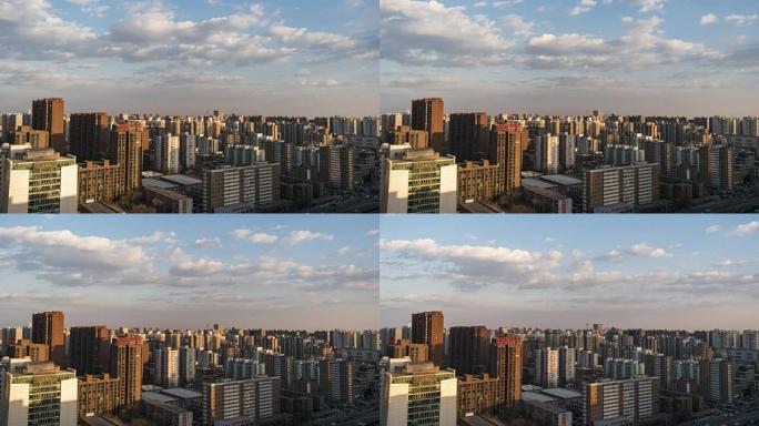 T/L WS HA城市住宅区在阳光下变化/北京，中国