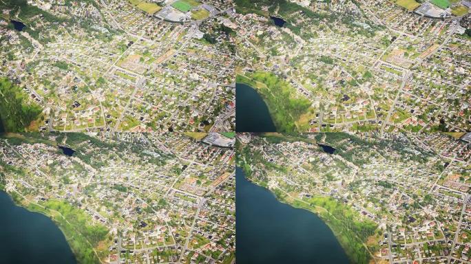 城市鸟瞰图楼盘城市发展地标