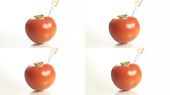 高清多莉: 注射器刺入番茄