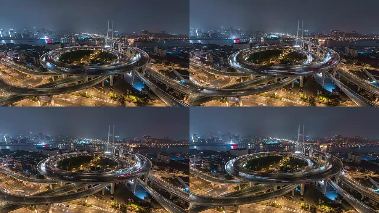 延时-上海繁忙路口的鸟瞰图 (WS HA放大)