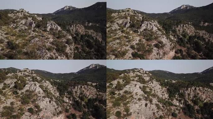 从鸟瞰图看西班牙的山脉和山谷