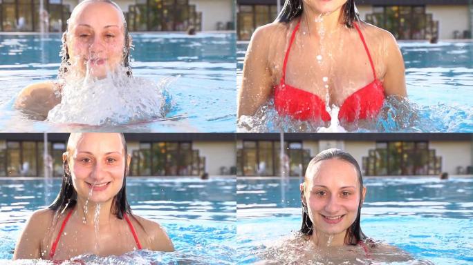 高清超级慢镜头：女人出水