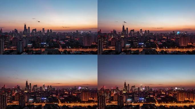 时间流逝-北京中央商务区，黄昏到夜晚的过渡 (缩小)