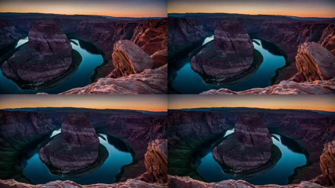 黄昏的马蹄弯-亚利桑那州科罗拉多河