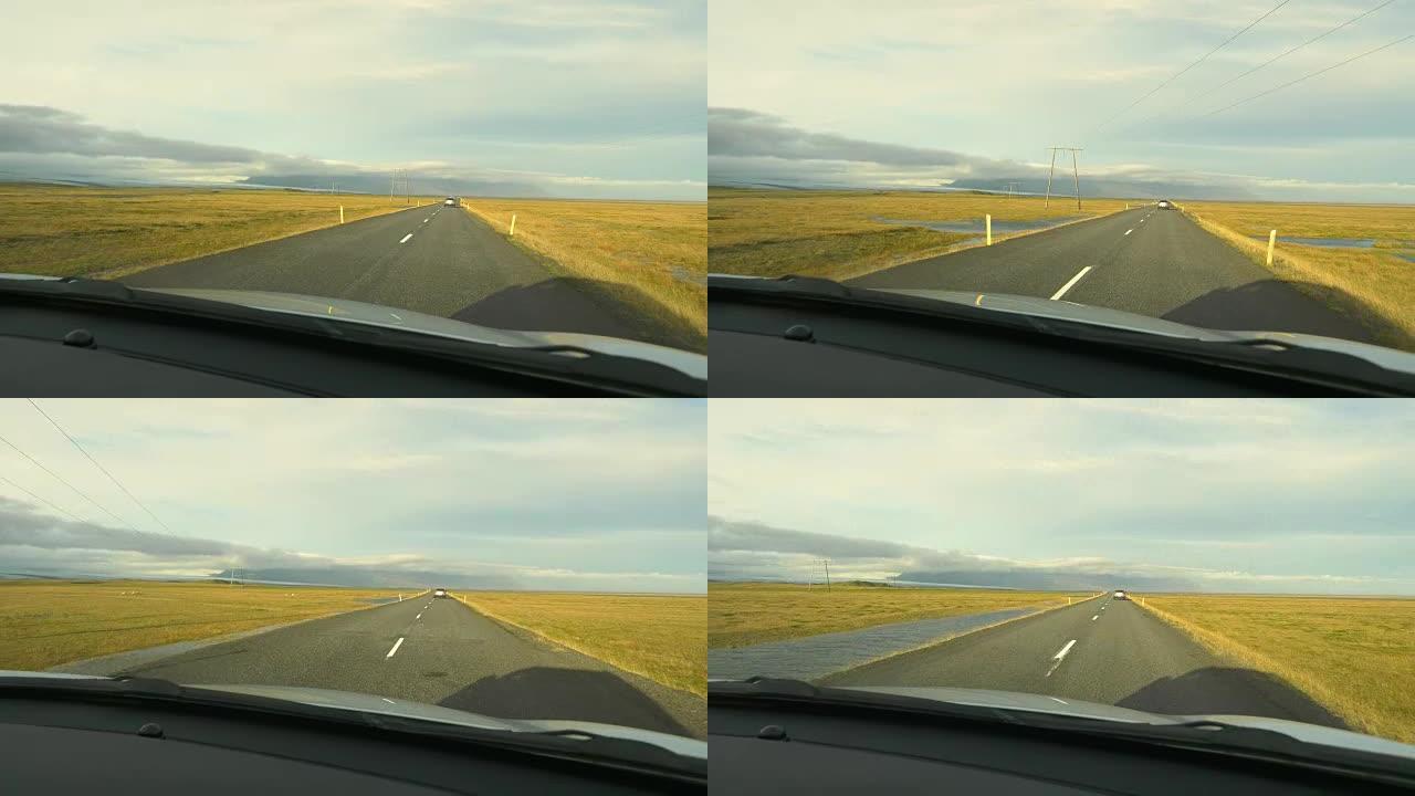 POV驾车穿越冰岛乡村