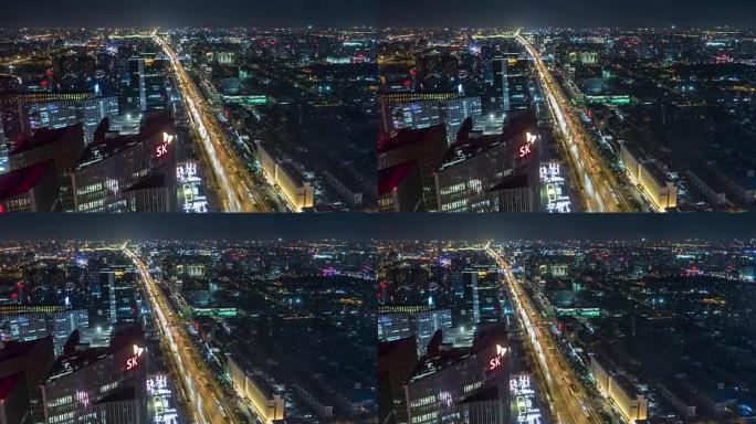 长安街夜间/北京的T/L WS HA PAN城市交通