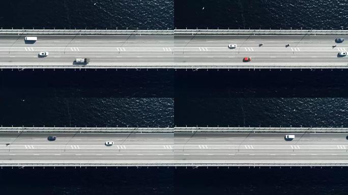 太阳日城市高速公路和桥梁的Nord鸟瞰图