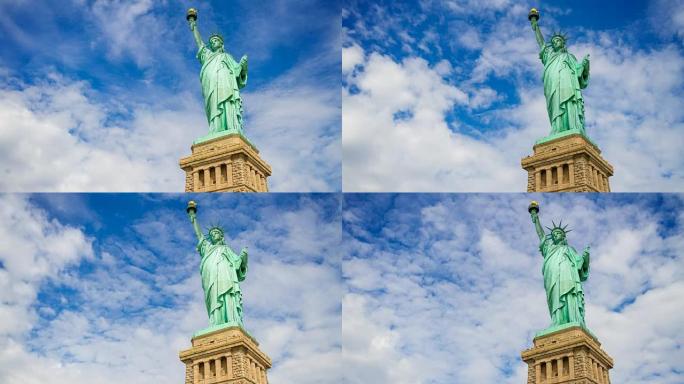 纽约的自由女神像资本主义国家仰拍仰视三权